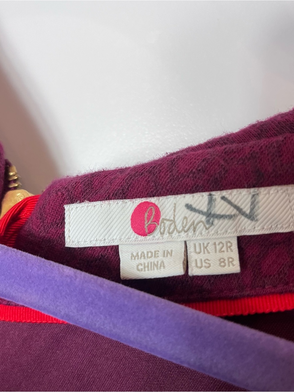 Boden Pocket Sheath Dress Collared Midi Maroon Purple Wine 12 Zip - Picture 2 of 6